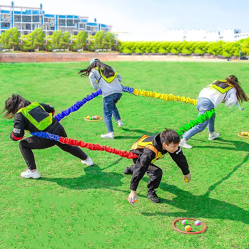 Outdoor Games Team Building Develop Sport Entertainment Toys Children Elasticity Rope Circle Running Push for Kids Sensory Rope