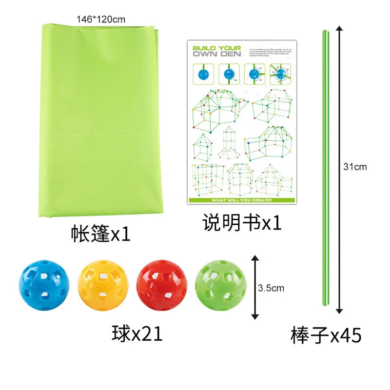 Creative Children Versatile Building Blocks Toy DIY Beaded Tent Funny Paly House Architectural Game Blocks Model Set Toy for Kid