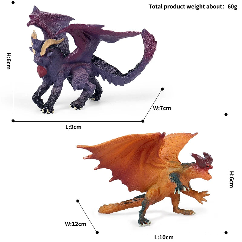 Oenux New Flying Magic Dragon Phoenix Monsters Chinese Dinosaurs Animals Toy Action Figures Model PVC Collection Kids X-mas Gift