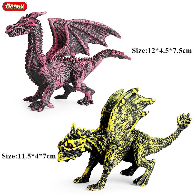 Oenux New Flying Magic Dragon Phoenix Monsters Chinese Dinosaurs Animals Toy Action Figures Model PVC Collection Kids X-mas Gift