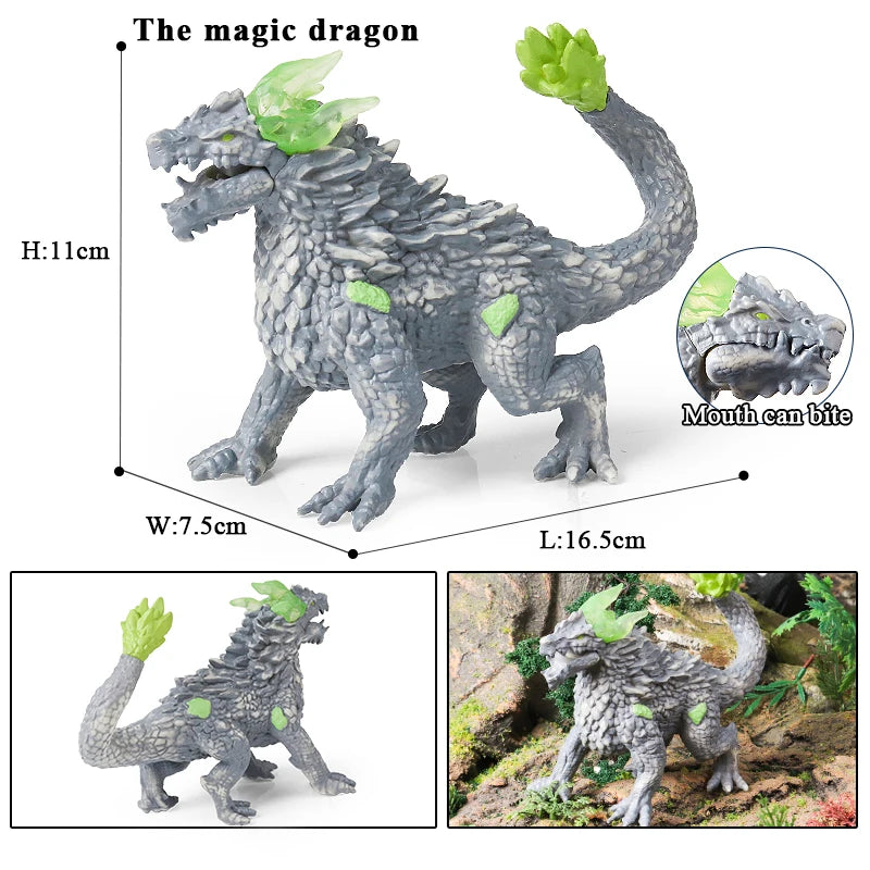 Oenux New Flying Magic Dragon Phoenix Monsters Chinese Dinosaurs Animals Toy Action Figures Model PVC Collection Kids X-mas Gift