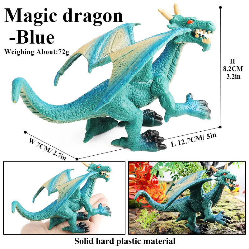 Oenux New Flying Magic Dragon Phoenix Monsters Chinese Dinosaurs Animals Toy Action Figures Model PVC Collection Kids X-mas Gift