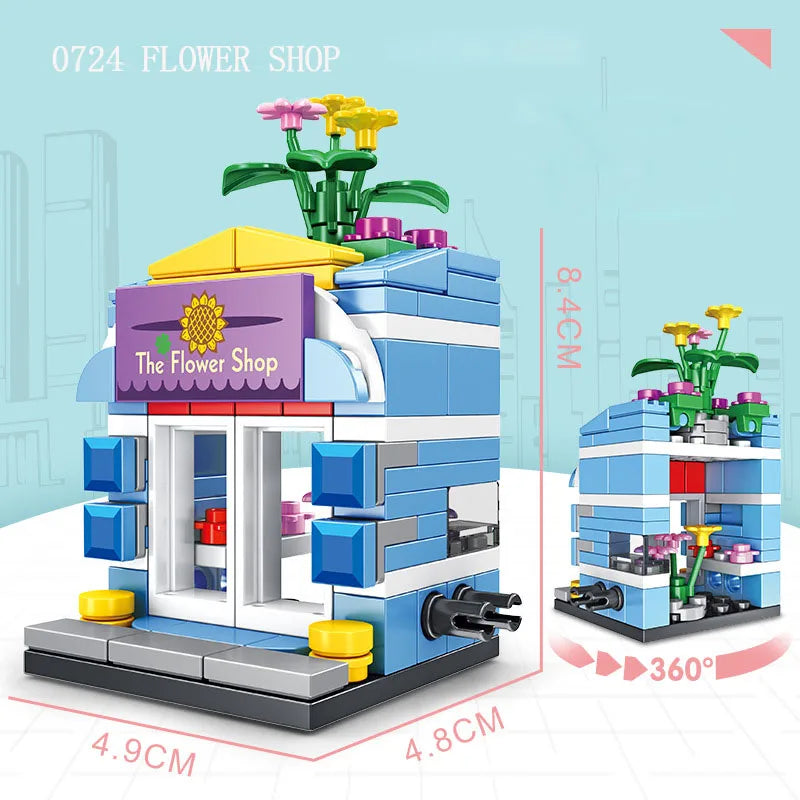 Stackable Building Blocks Toy with 8 Pieces Set for Improving Hands-on Ability of Boys and Girls, Featuring City Street View