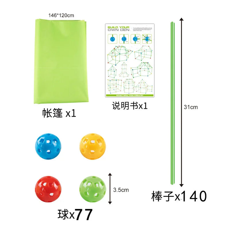 Creative Children Versatile Building Blocks Toy DIY Beaded Tent Funny Paly House Architectural Game Blocks Model Set Toy for Kid