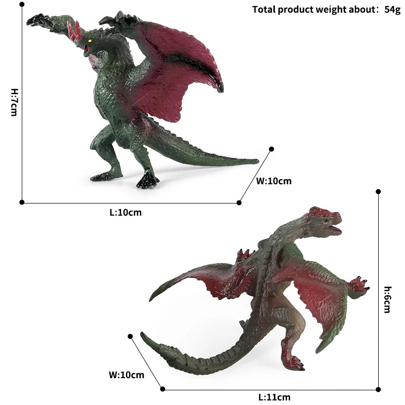 Oenux New Flying Magic Dragon Phoenix Monsters Chinese Dinosaurs Animals Toy Action Figures Model PVC Collection Kids X-mas Gift