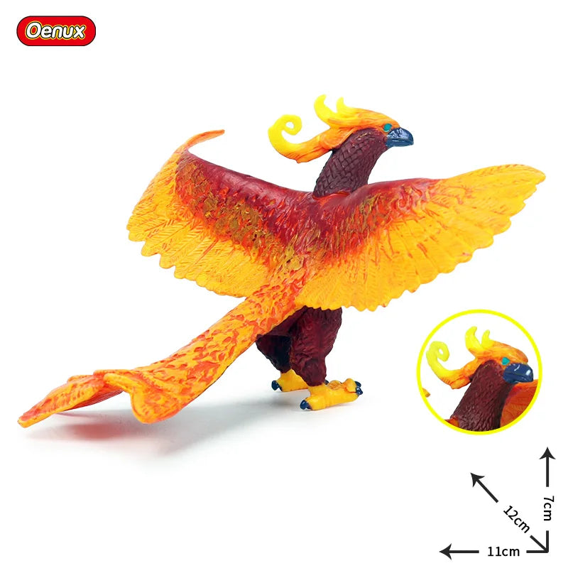 Oenux New Flying Magic Dragon Phoenix Monsters Chinese Dinosaurs Animals Toy Action Figures Model PVC Collection Kids X-mas Gift