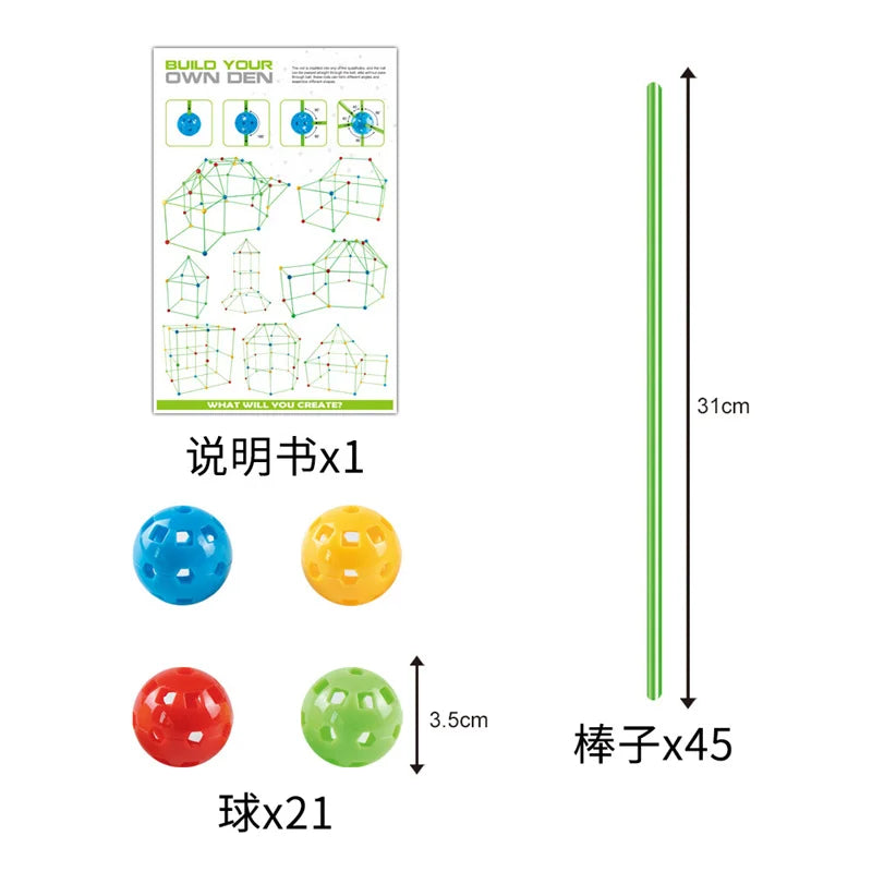 Creative Children Versatile Building Blocks Toy DIY Beaded Tent Funny Paly House Architectural Game Blocks Model Set Toy for Kid