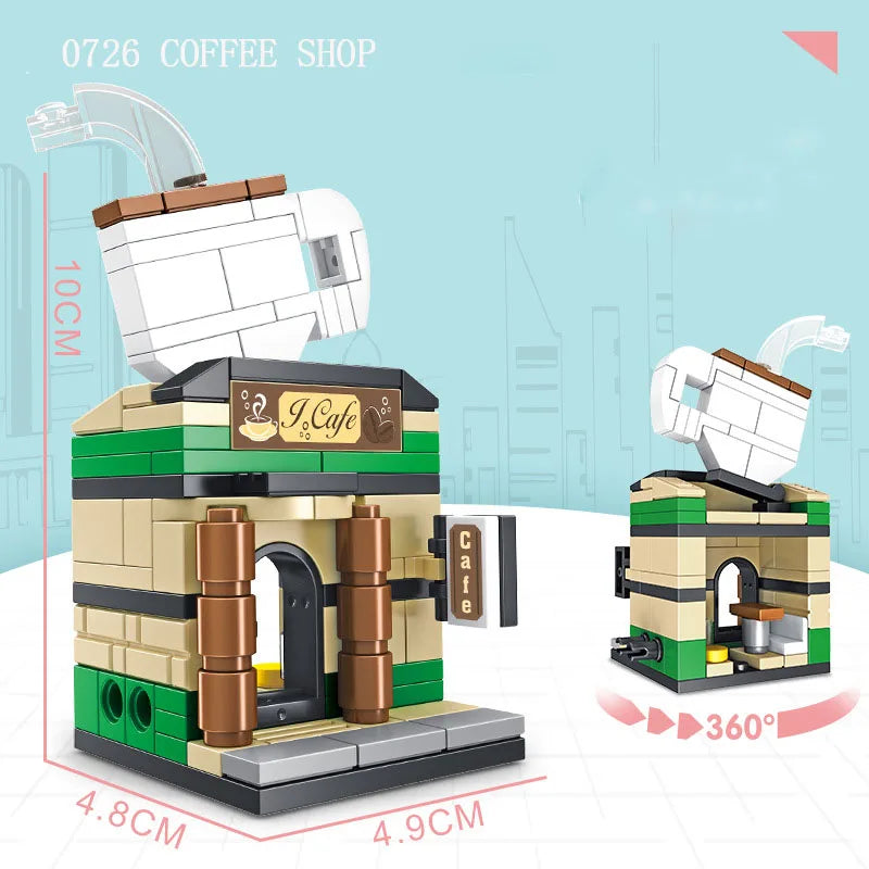 Stackable Building Blocks Toy with 8 Pieces Set for Improving Hands-on Ability of Boys and Girls, Featuring City Street View