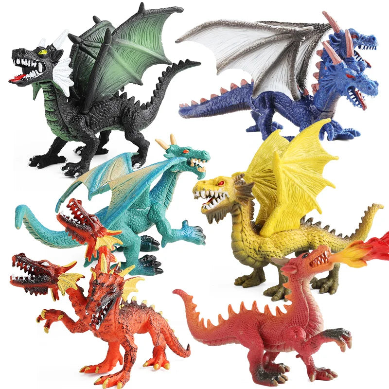 Oenux New Flying Magic Dragon Phoenix Monsters Chinese Dinosaurs Animals Toy Action Figures Model PVC Collection Kids X-mas Gift