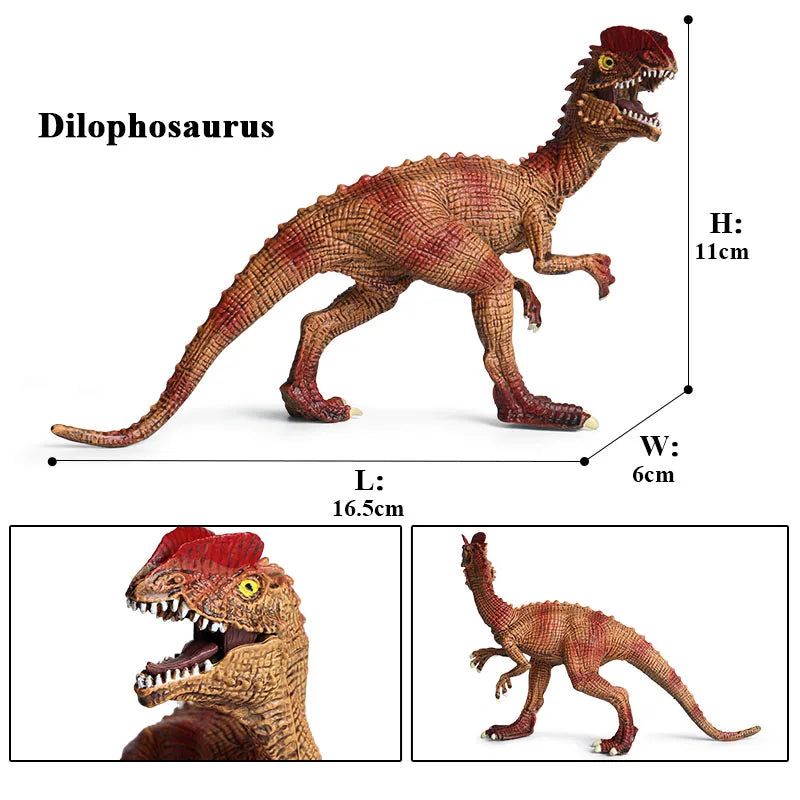 Oenux Jurassic Carnivorous Dilophosaurus Solid PVC Dinosaur Toy Action Figures Animal Model Collection Kids Gift