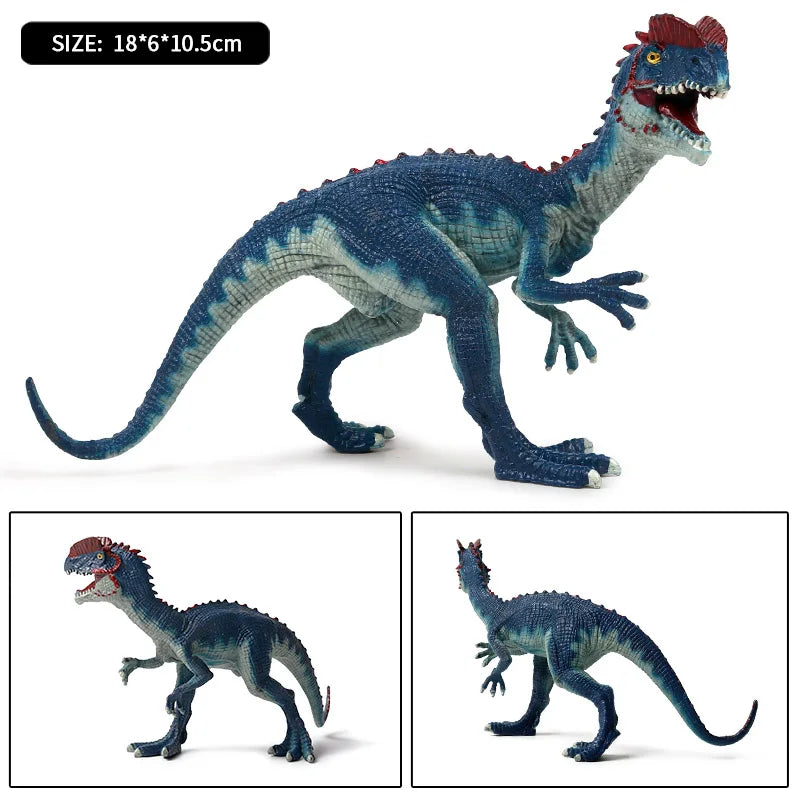 Oenux Jurassic Carnivorous Dilophosaurus Solid PVC Dinosaur Toy Action Figures Animal Model Collection Kids Gift