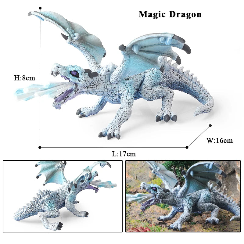 Oenux New Flying Magic Dragon Phoenix Monsters Chinese Dinosaurs Animals Toy Action Figures Model PVC Collection Kids X-mas Gift