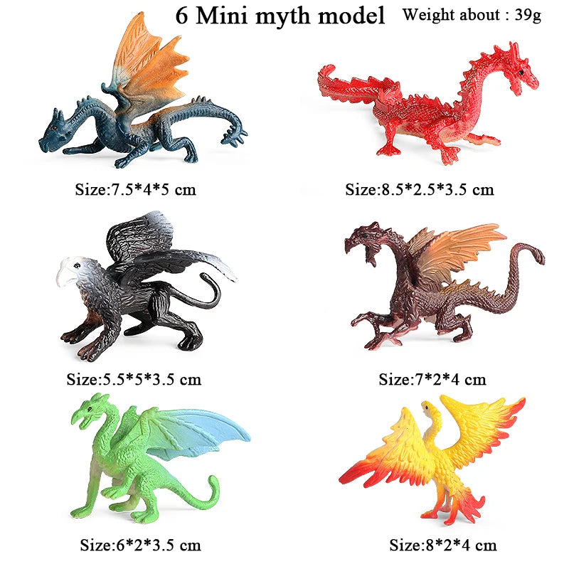 Oenux New Flying Magic Dragon Phoenix Monsters Chinese Dinosaurs Animals Toy Action Figures Model PVC Collection Kids X-mas Gift
