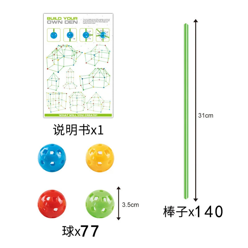 Creative Children Versatile Building Blocks Toy DIY Beaded Tent Funny Paly House Architectural Game Blocks Model Set Toy for Kid