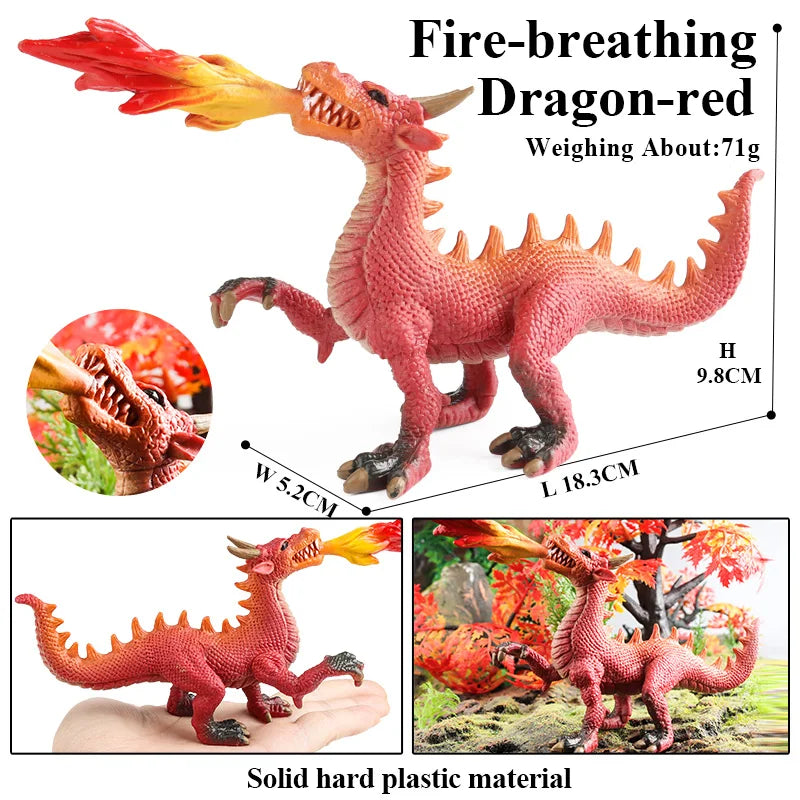 Oenux New Flying Magic Dragon Phoenix Monsters Chinese Dinosaurs Animals Toy Action Figures Model PVC Collection Kids X-mas Gift