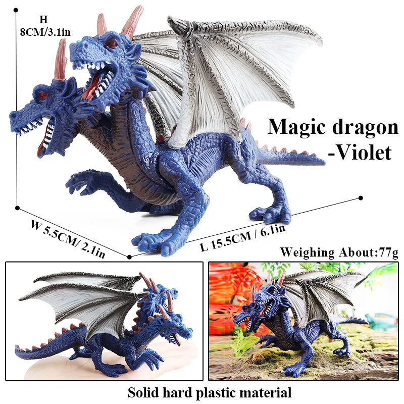 Oenux New Flying Magic Dragon Phoenix Monsters Chinese Dinosaurs Animals Toy Action Figures Model PVC Collection Kids X-mas Gift