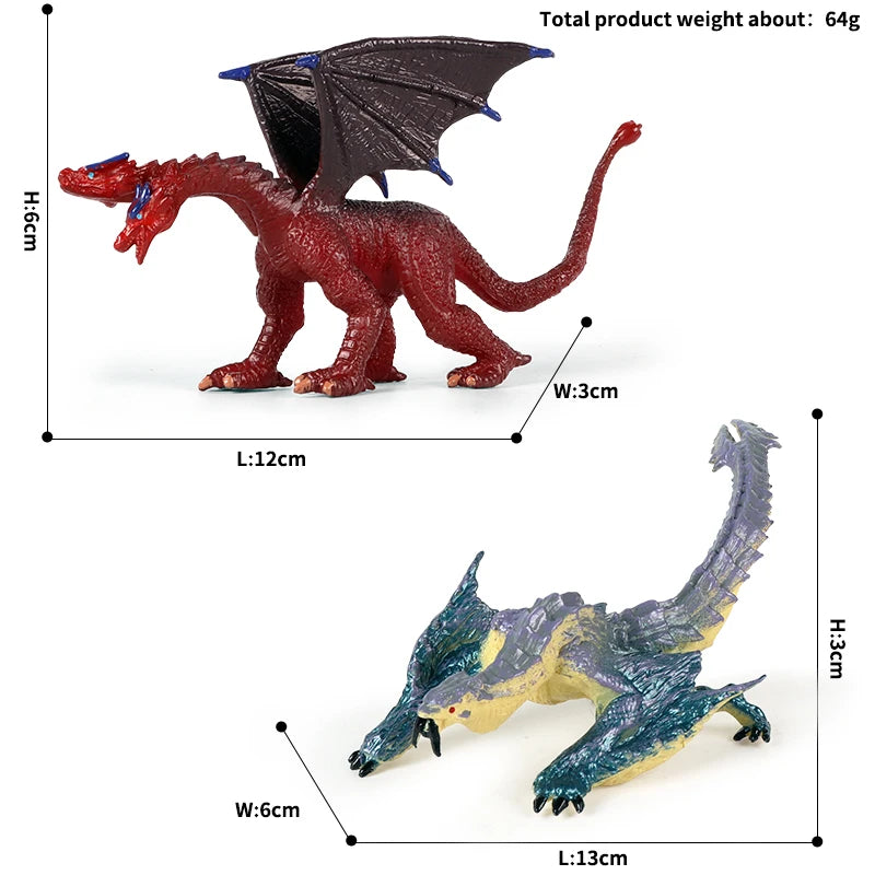 Oenux New Flying Magic Dragon Phoenix Monsters Chinese Dinosaurs Animals Toy Action Figures Model PVC Collection Kids X-mas Gift