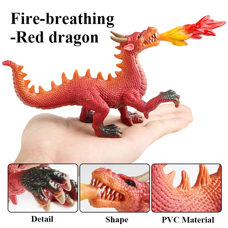 Oenux New Flying Magic Dragon Phoenix Monsters Chinese Dinosaurs Animals Toy Action Figures Model PVC Collection Kids X-mas Gift