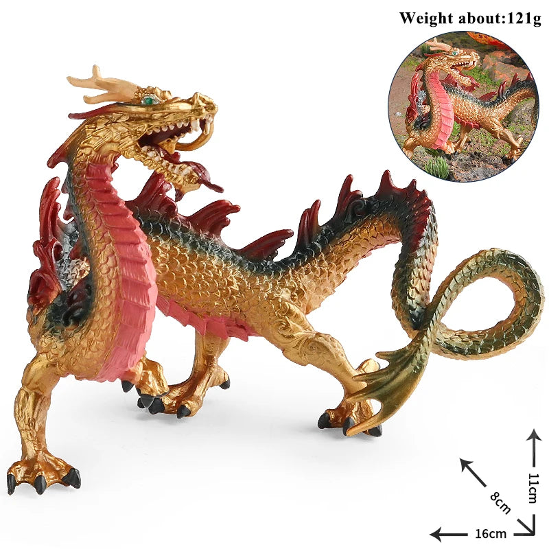 Oenux New Flying Magic Dragon Phoenix Monsters Chinese Dinosaurs Animals Toy Action Figures Model PVC Collection Kids X-mas Gift