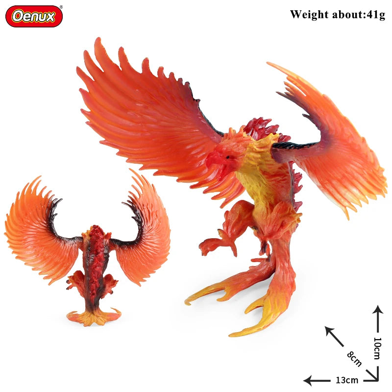 Oenux New Flying Magic Dragon Phoenix Monsters Chinese Dinosaurs Animals Toy Action Figures Model PVC Collection Kids X-mas Gift